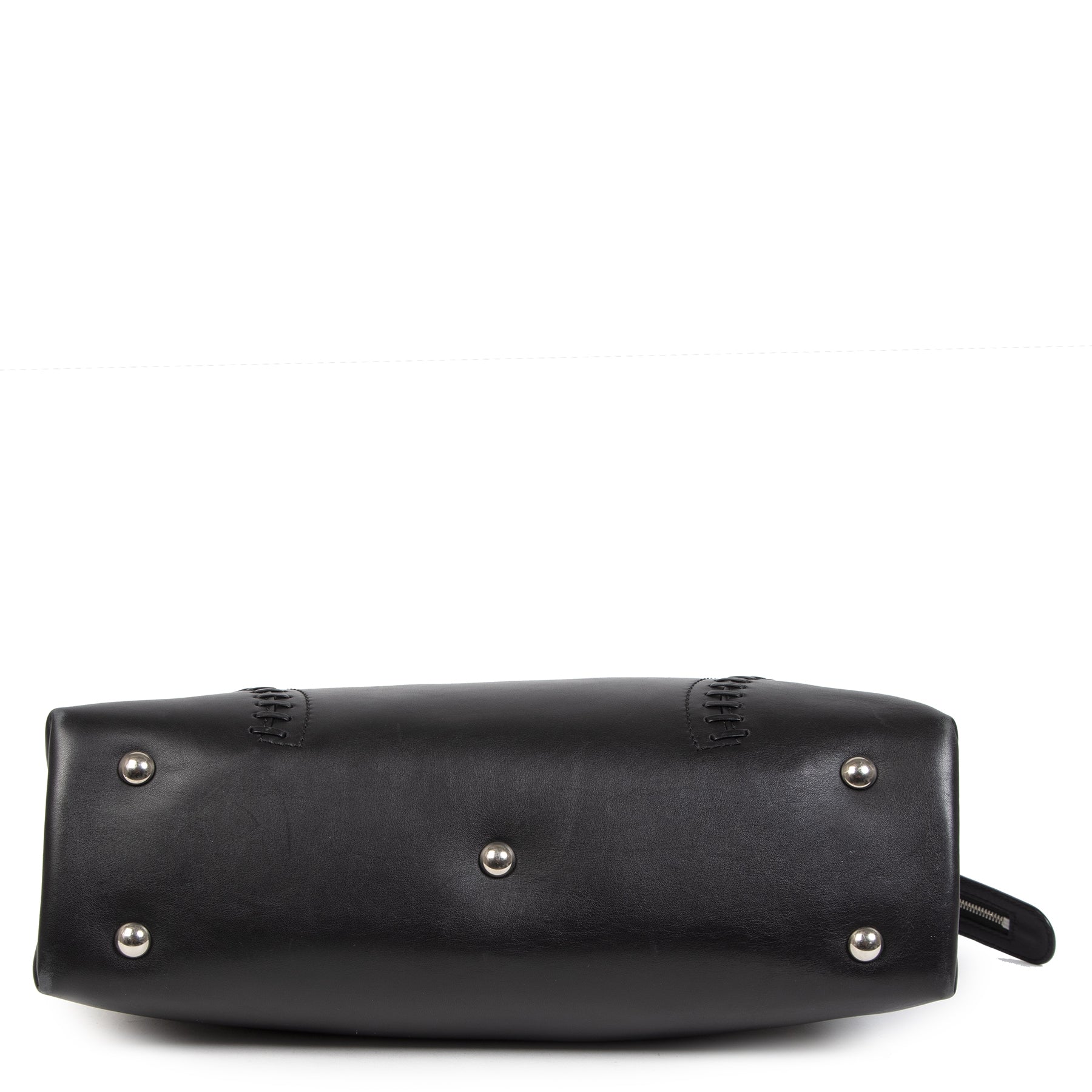 Authentic secondhand Alexander McQueen Black Whip Stitch Folk Tote Top Handle Bag designer bags fashion designer brands luxury vintage webshop safe secure online shopping worldwide shipping delivery