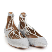 Authentic second-hand vintage Aquazzura Silver Glitter Christy Flats - Size 39 buy online webshop LabelLOV