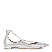 Authentic second-hand vintage Aquazzura Silver Glitter Christy Flats - Size 39 buy online webshop LabelLOV