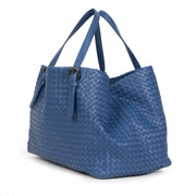 Buy authentic secondhand Bottega Veneta Dark Blue A-Shape Woven Tote Bag at the right price at LabelLOV vintage webshop. Safe and secure online shopping. Koop authentieke tweedehands Bottega Veneta Dark Blue A-Shape Woven Tote Bag met de juiste prijs bi