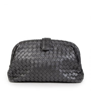 Authentieke Tweedehands Bottega Veneta The Lauren Grey Clutch juiste prijs veilig online shoppen luxe merken webshop winkelen Antwerpen België mode fashion