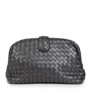 Authentieke Tweedehands Bottega Veneta The Lauren Grey Clutch juiste prijs veilig online shoppen luxe merken webshop winkelen Antwerpen België mode fashion