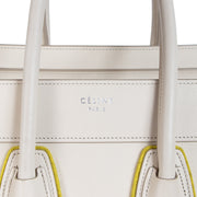 Authentieke Tweedehands Céline Felt Beige and Yellow Leather Luggage Bag juiste prijs veilig online shoppen luxe merken webshop winkelen Antwerpen België mode fashion