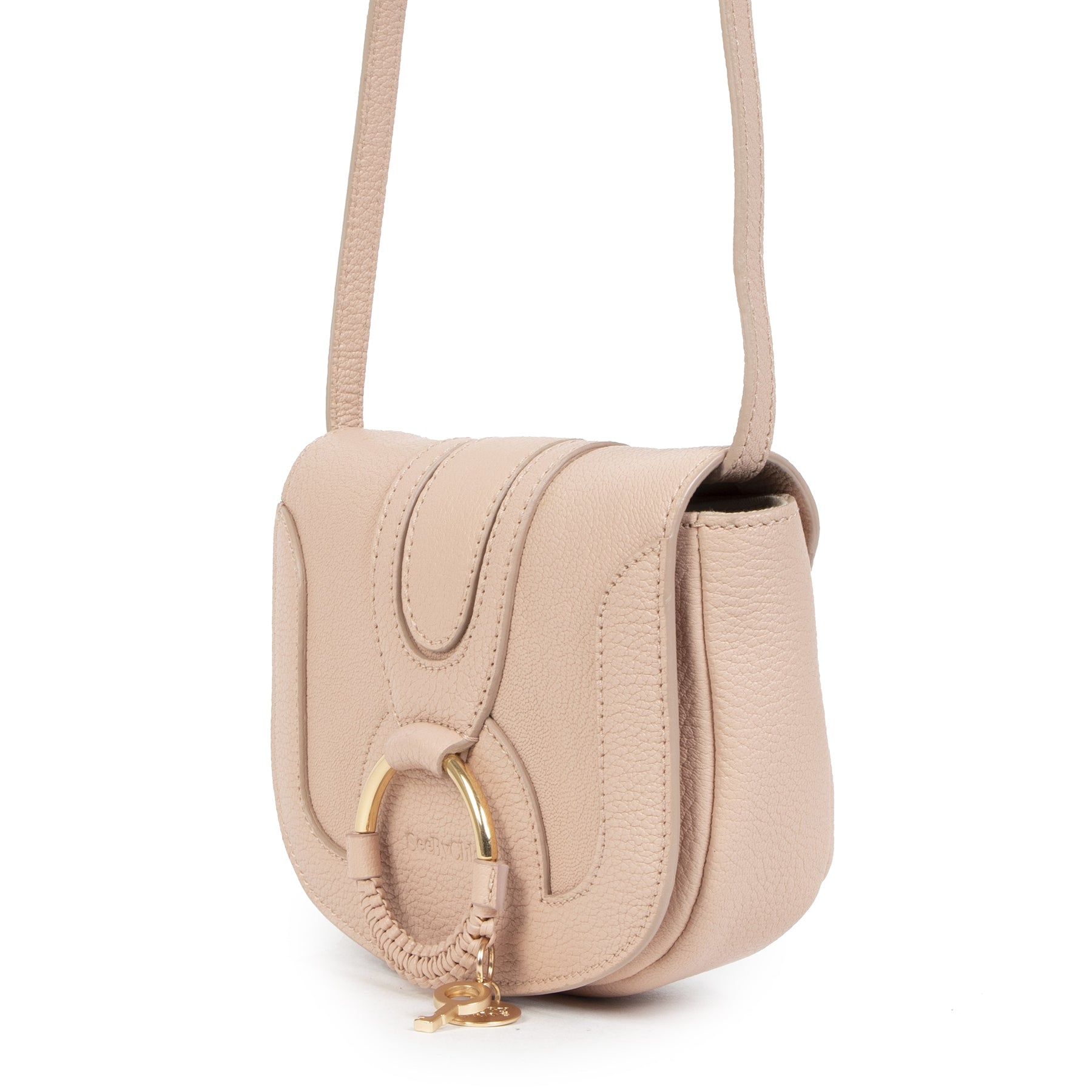Authentieke Tweedehands Chloé Powder Pink Mini Leather Crossbody Bag juiste prijs veilig online shoppen luxe merken webshop winkelen Antwerpen België mode fashion