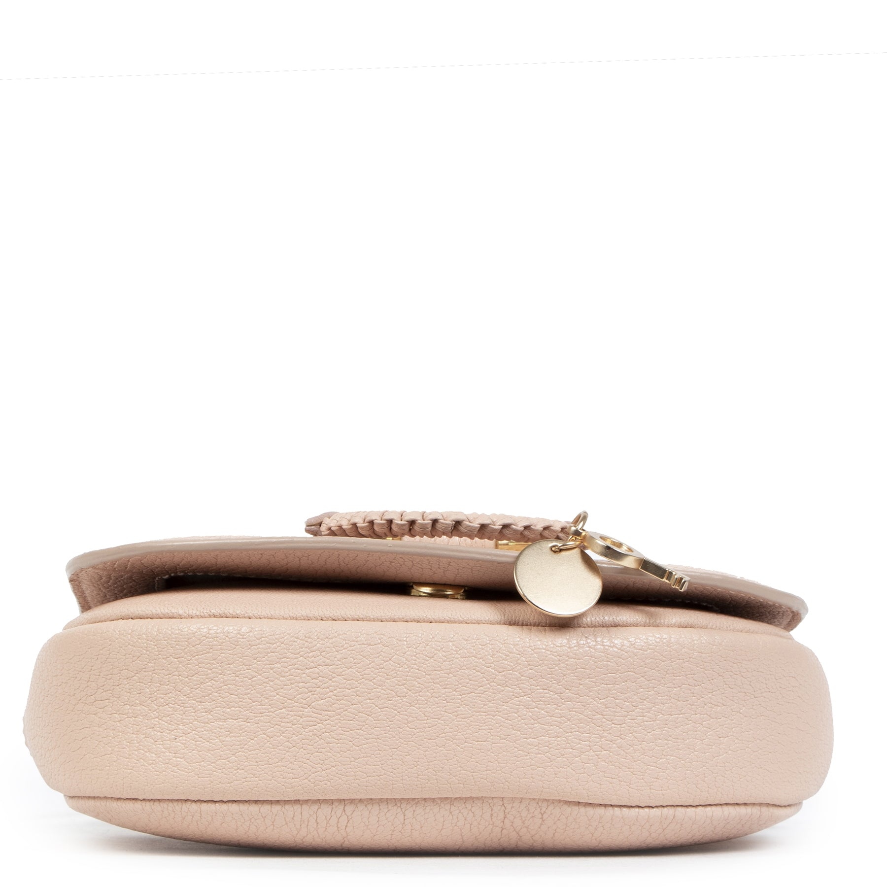 Authentieke Tweedehands Chloé Powder Pink Mini Leather Crossbody Bag juiste prijs veilig online shoppen luxe merken webshop winkelen Antwerpen België mode fashion