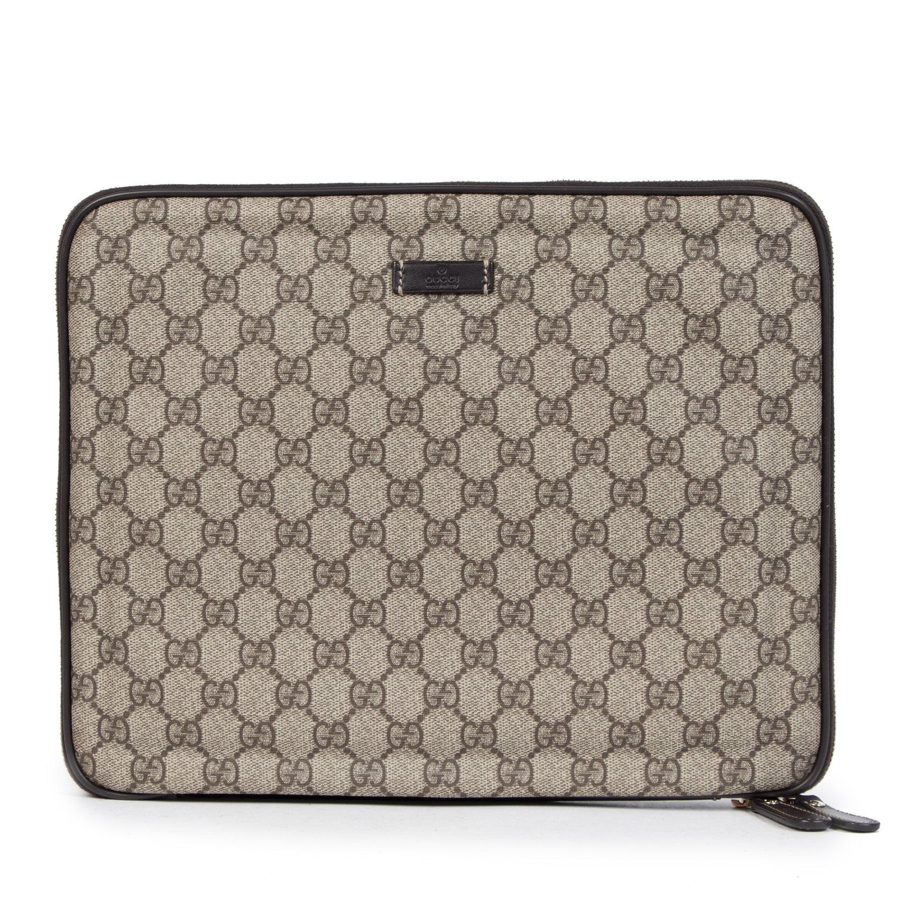 Authentic second-hand vintage Gucci GG Monogram Laptop Sleeve buy online webshop LabelLOV