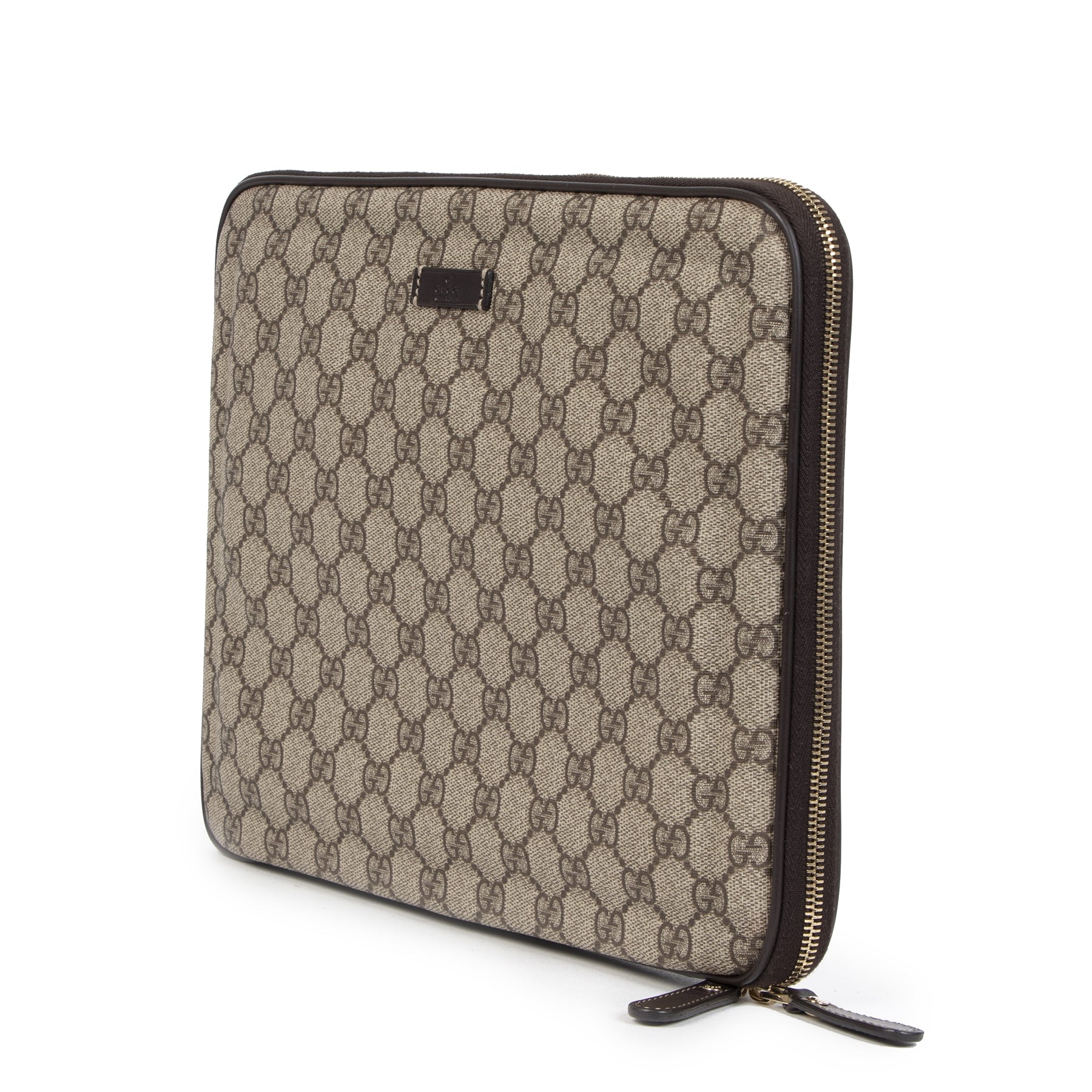 Authentique seconde main vintage Gucci GG Monogram Laptop Sleeve achète en ligne webshop LabelLOV