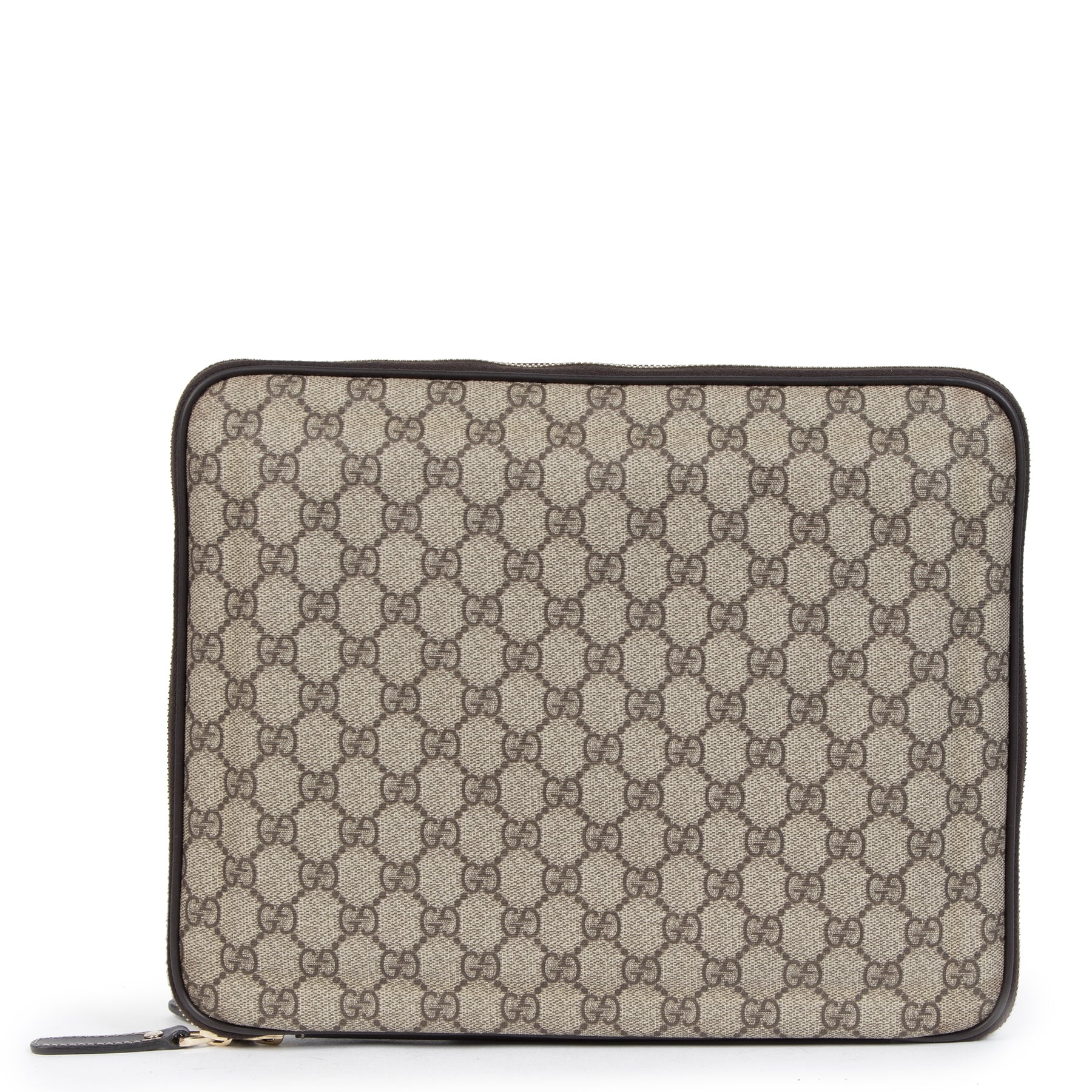 Authentieke tweedehands vintage Gucci GG Monogram Laptop Sleeve koop online webshop LabelLOV