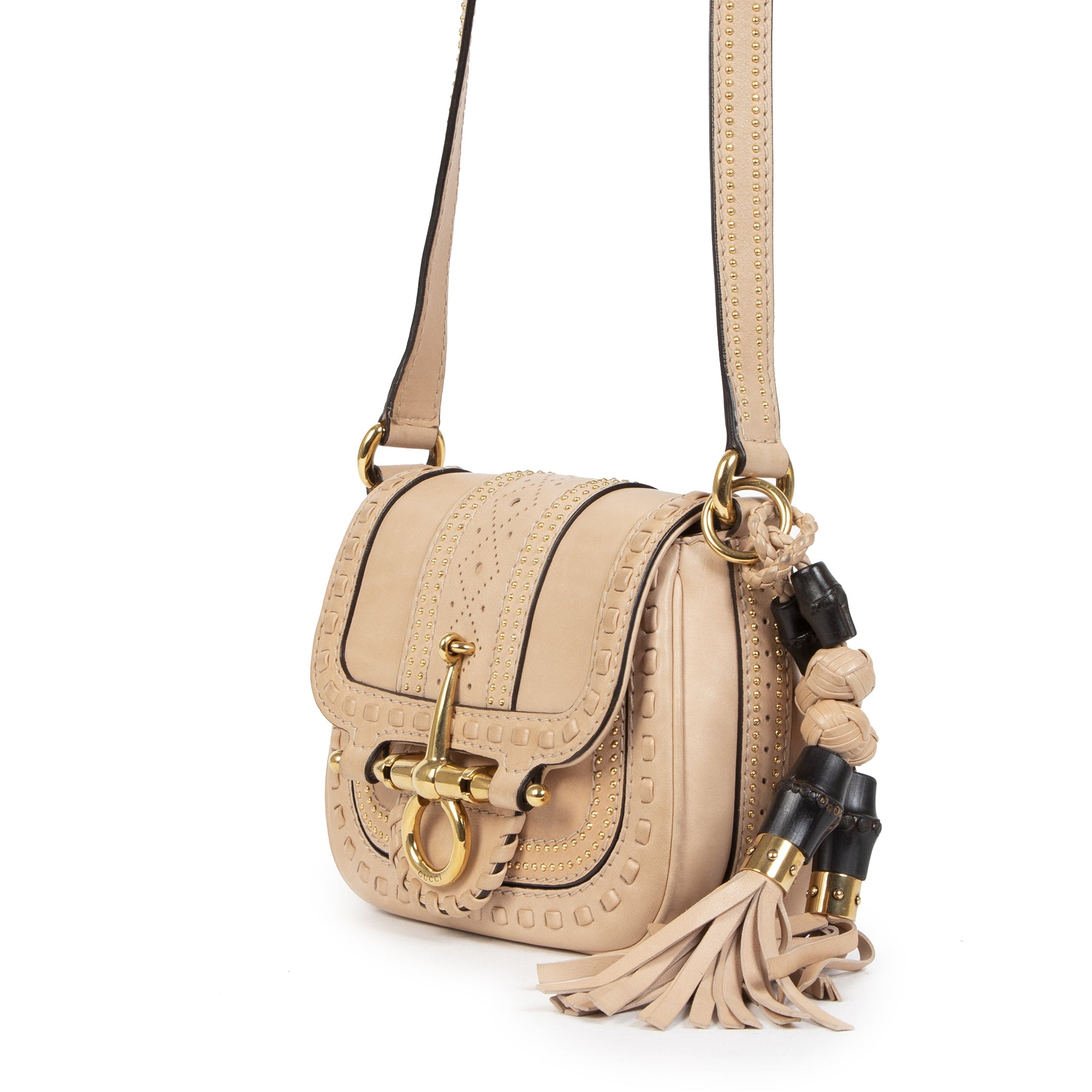Authentic second-hand vintage Gucci Blush Small Snaffle Bit Crossbody Bag buy online webshop LabelLOV