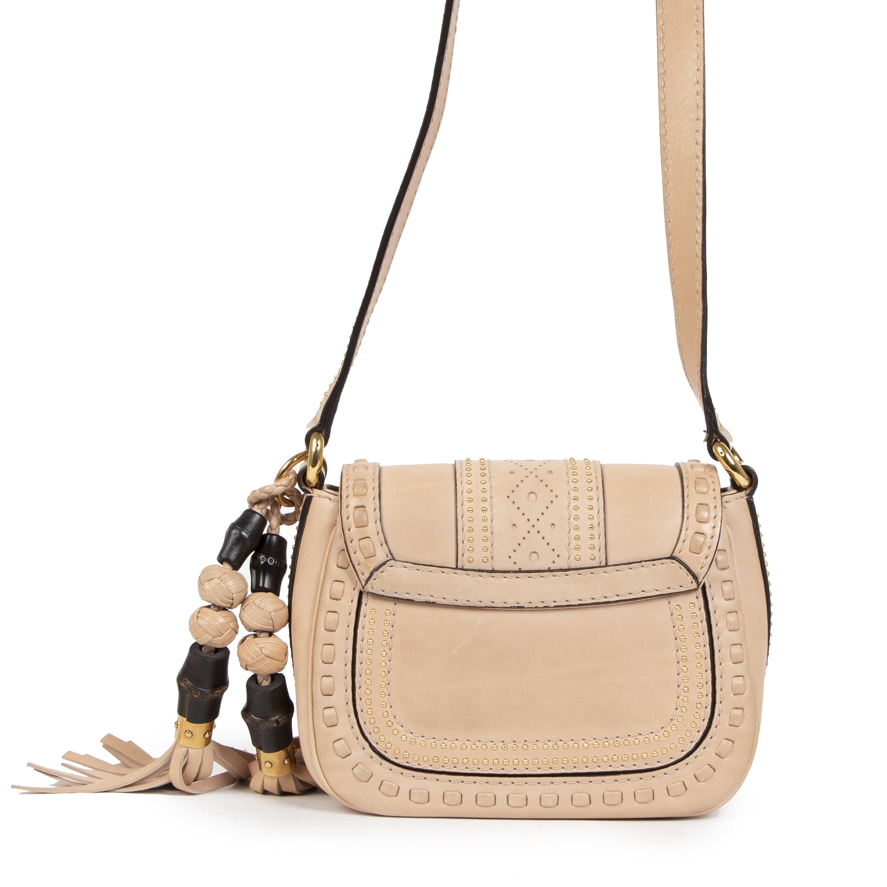Authentieke tweedehands vintage Gucci Blush Small Snaffle Bit Crossbody Bag koop online webshop LabelLOV