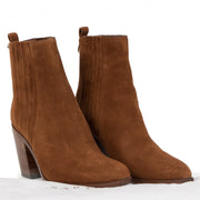 Authentic secondhand Sartore Brown Suede Mid Heel Ankle Boots - Size 39 designer shoes high heels designer brands fashion luxury vintage webshop safe secure online shopping worldwide shipping