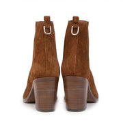 Authentieke Tweedehands Sartore Brown Suede Mid Heel Ankle Boots - Size 39 juiste prijs veilig online shoppen luxe merken webshop winkelen Antwerpen België mode fashion