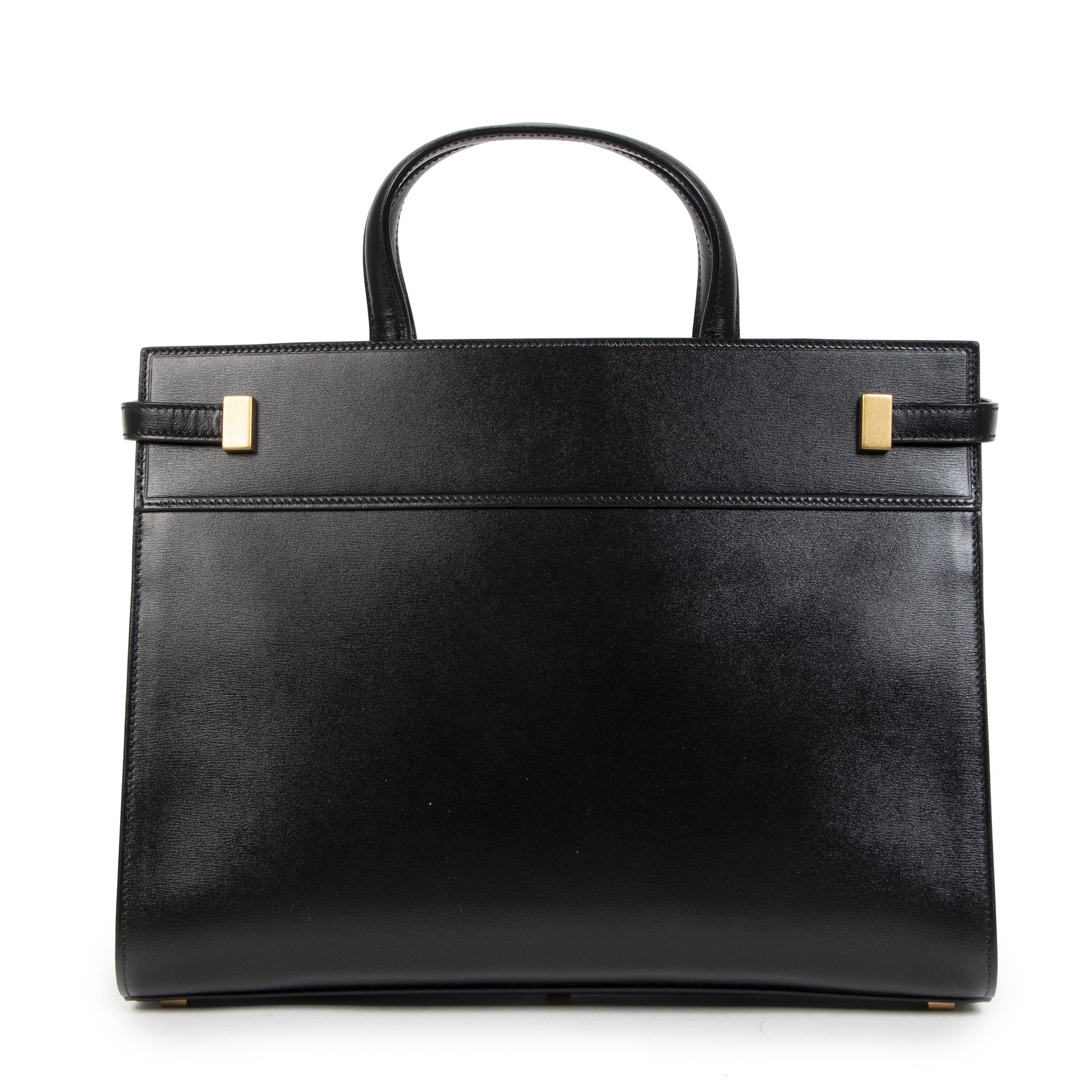 Authentic secondhand Saint Laurent Black Manhatten Top Handle Bag designer bags designer brands fashion luxury vintage webshop safe secure online shopping worldwide shipping delivery