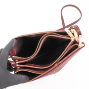 Buy an authentic second-hand Celine Burgundy Lambskin Trio Shoulder Bag in very good condition at Labellov in Antwerp.