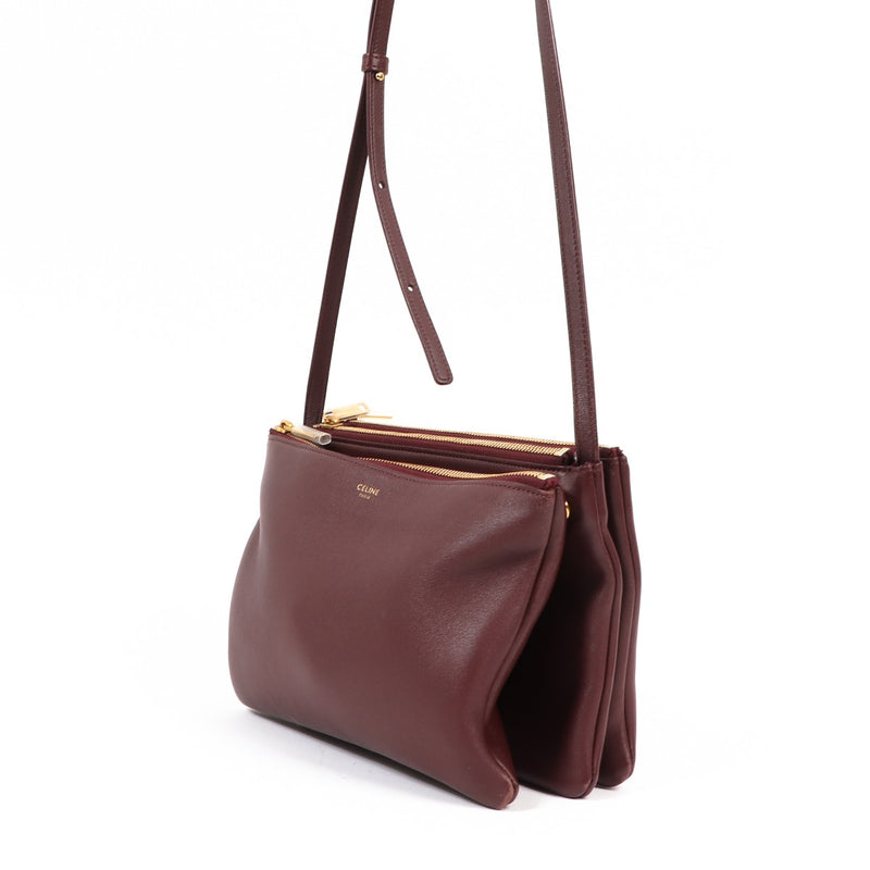 Buy an authentic second-hand Celine Burgundy Lambskin Trio Shoulder Bag in very good condition at Labellov in Antwerp.