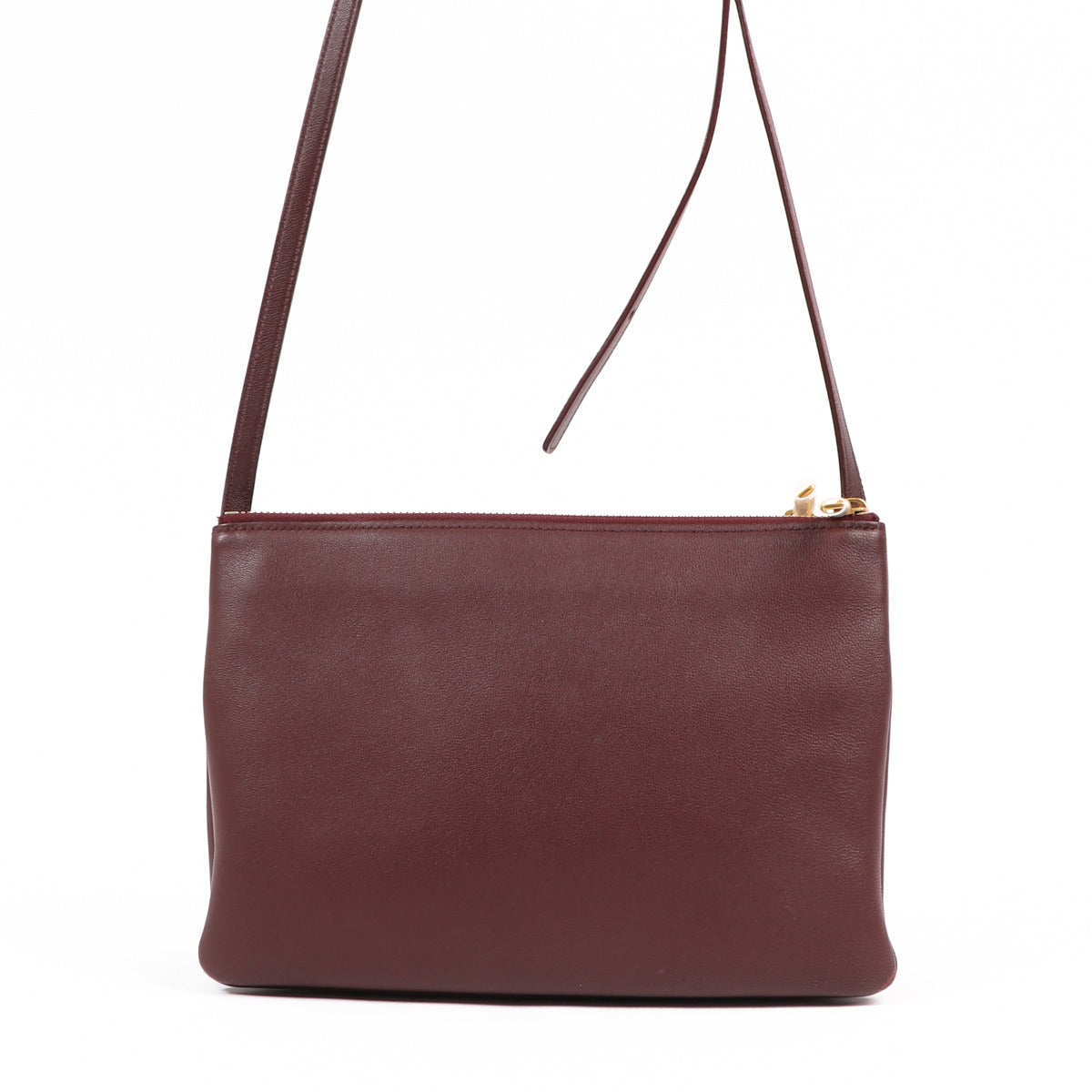 Buy an authentic second-hand Celine Burgundy Lambskin Trio Shoulder Bag in very good condition at Labellov in Antwerp.