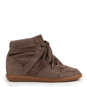 Isabel Marant Taupe Suede Bobby Wedge Sneakers - size 40