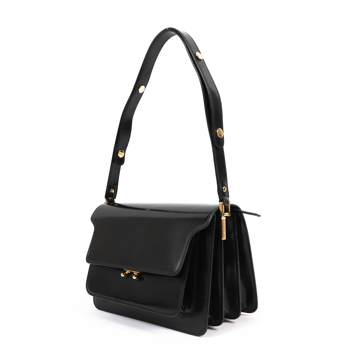 Buy an authentic second-hand Marni Black Medium Trunk Shoulder Bag in very good condition at Labellov in Antwerp.