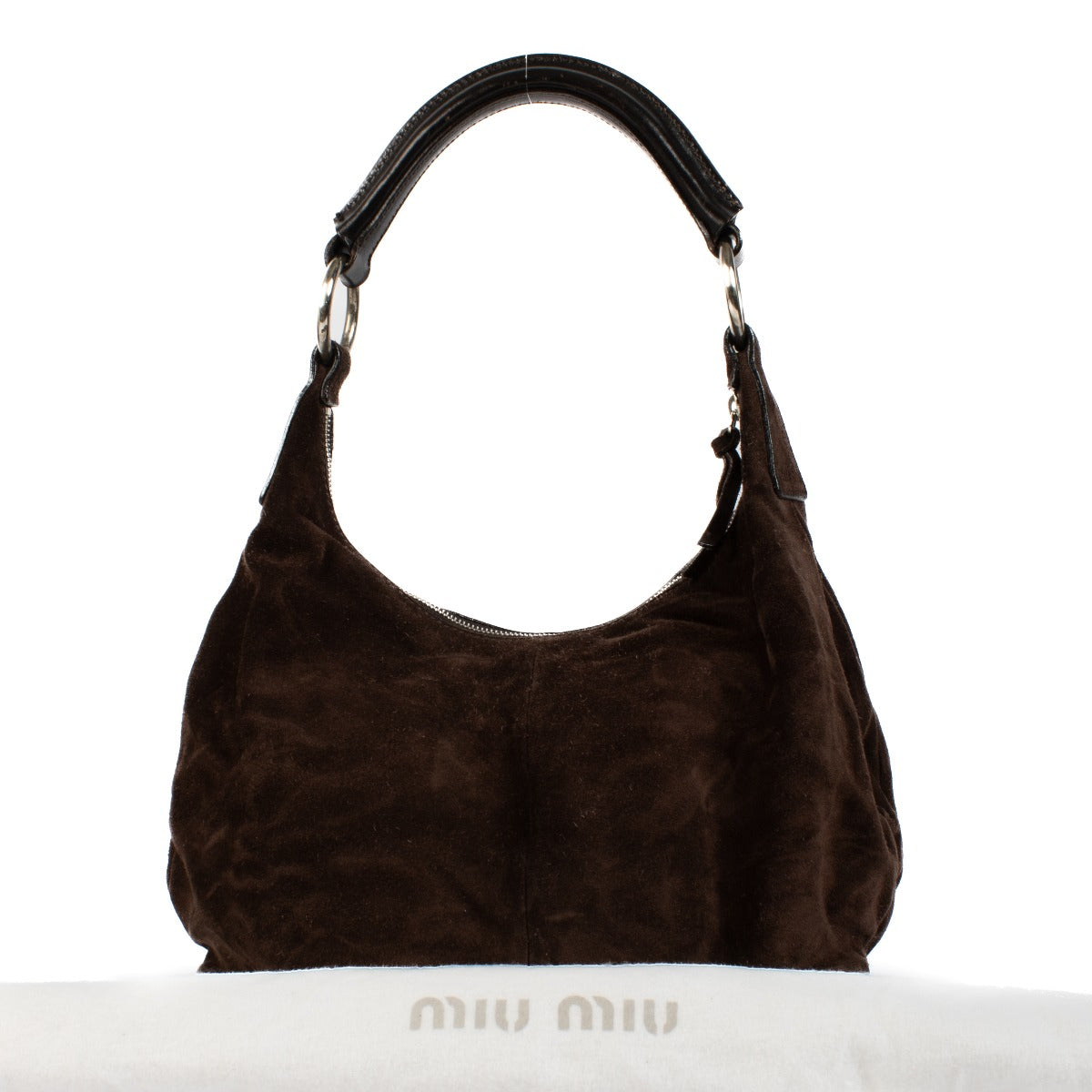 Shop 100% authentic Miu Miu Brown Suede Shoulder bag at Labellov.com.