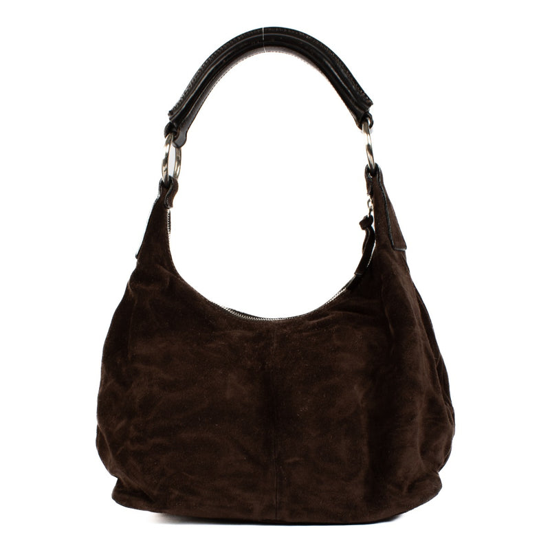 Shop 100% authentic Miu Miu Brown Suede Shoulder bag at Labellov.com.