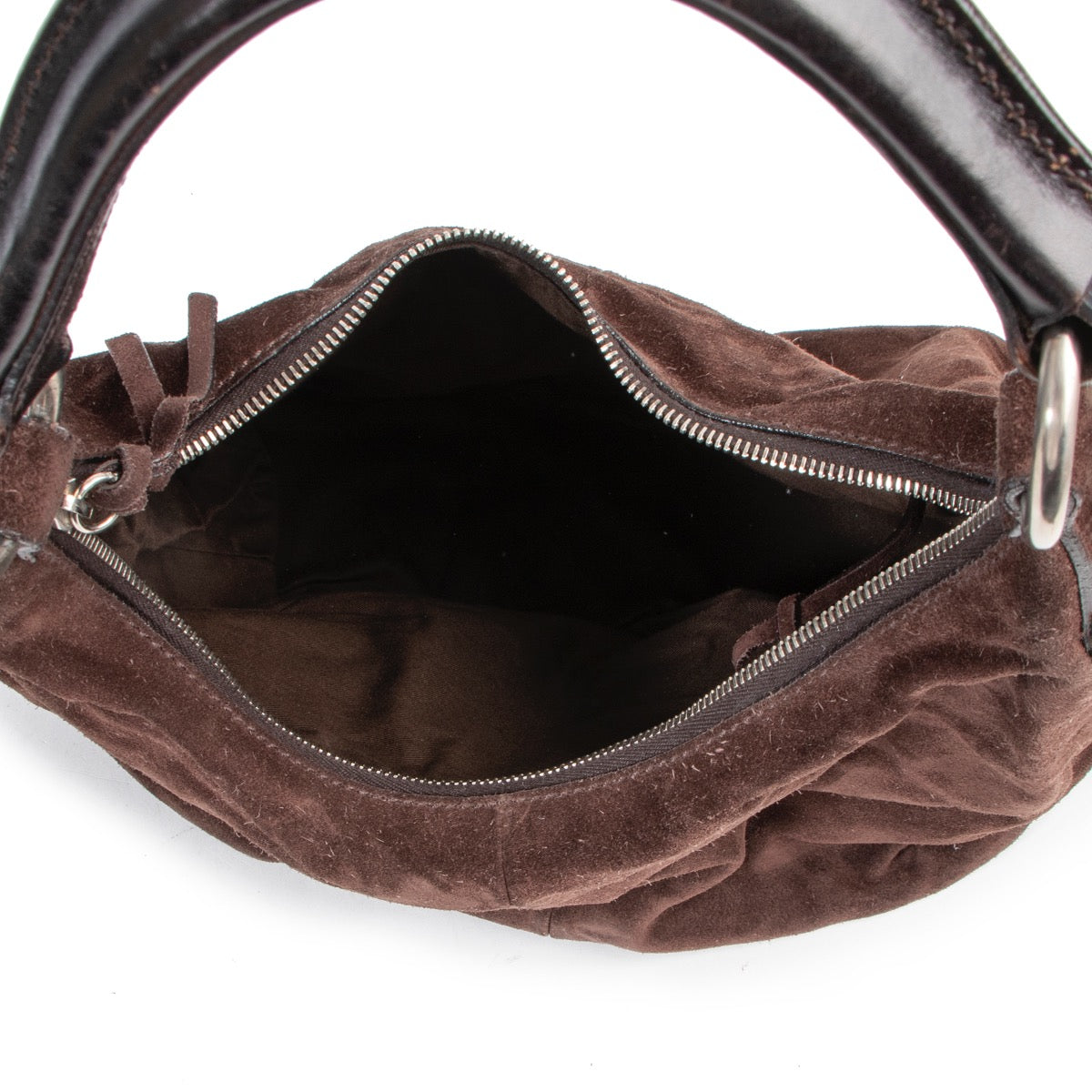 Shop safe online authentic second hand Miu Miu Brown Suede Shoulder Bag.