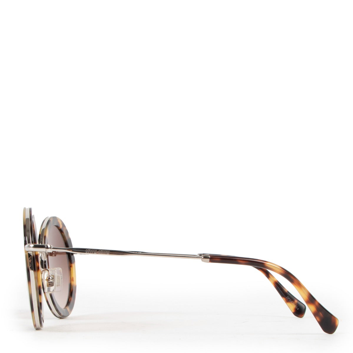 Buy an authentic second hand Miu Miu Round Tortoise Sunglasses in very good condition at Labellov.