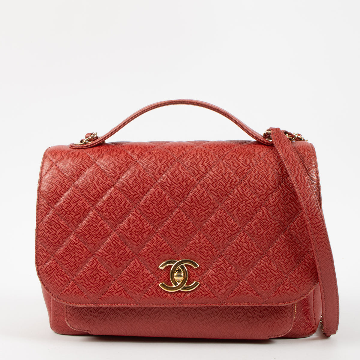 Shop this authentic Chanel Red Caviar Large Bussiness Affinity Flap Bag pre-loved on Labellov.com