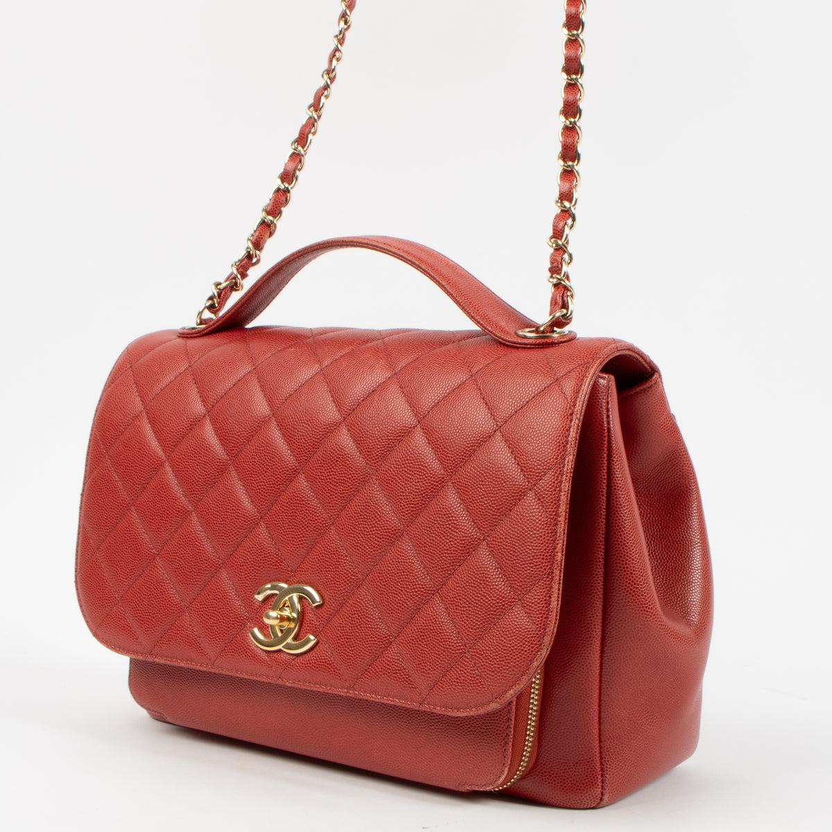 Shop this authentic Chanel Red Caviar Large Bussiness Affinity Flap Bag pre-loved on Labellov.com