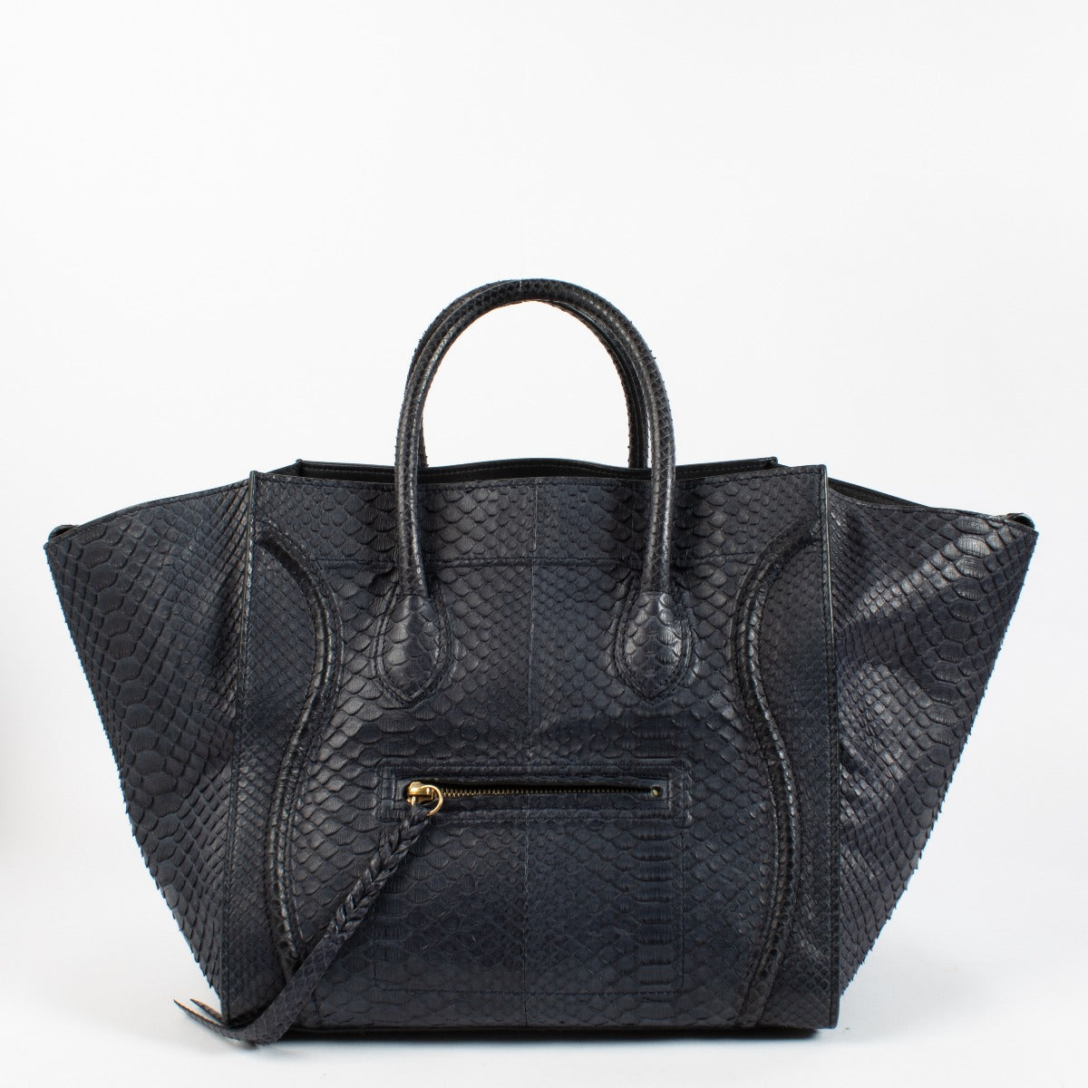 shop 100% authentic second hand Celine Blue Python Luggage Top Handle Bag on Labellov.com