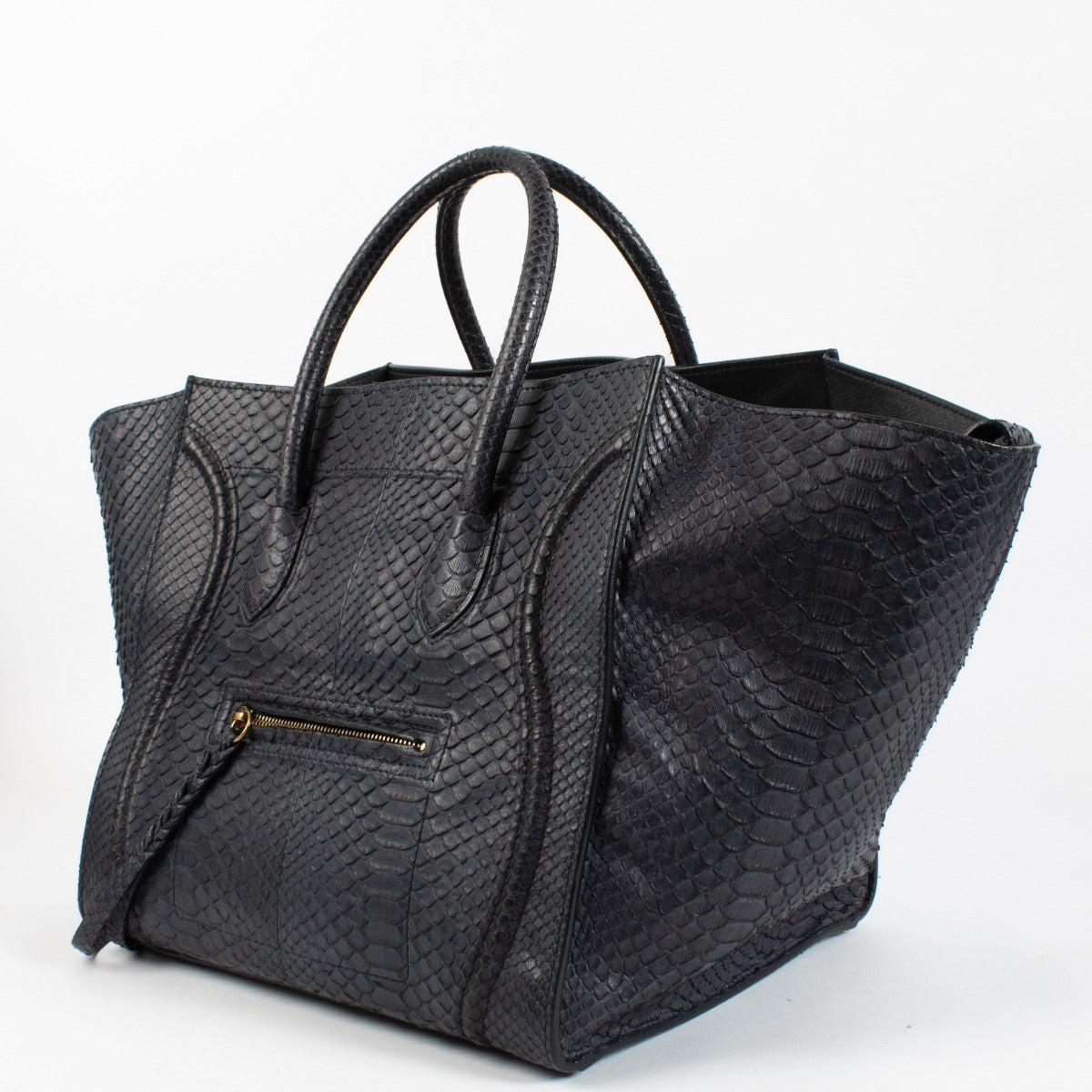 shop 100% authentic second hand Celine Blue Python Luggage Top Handle Bag on Labellov.com