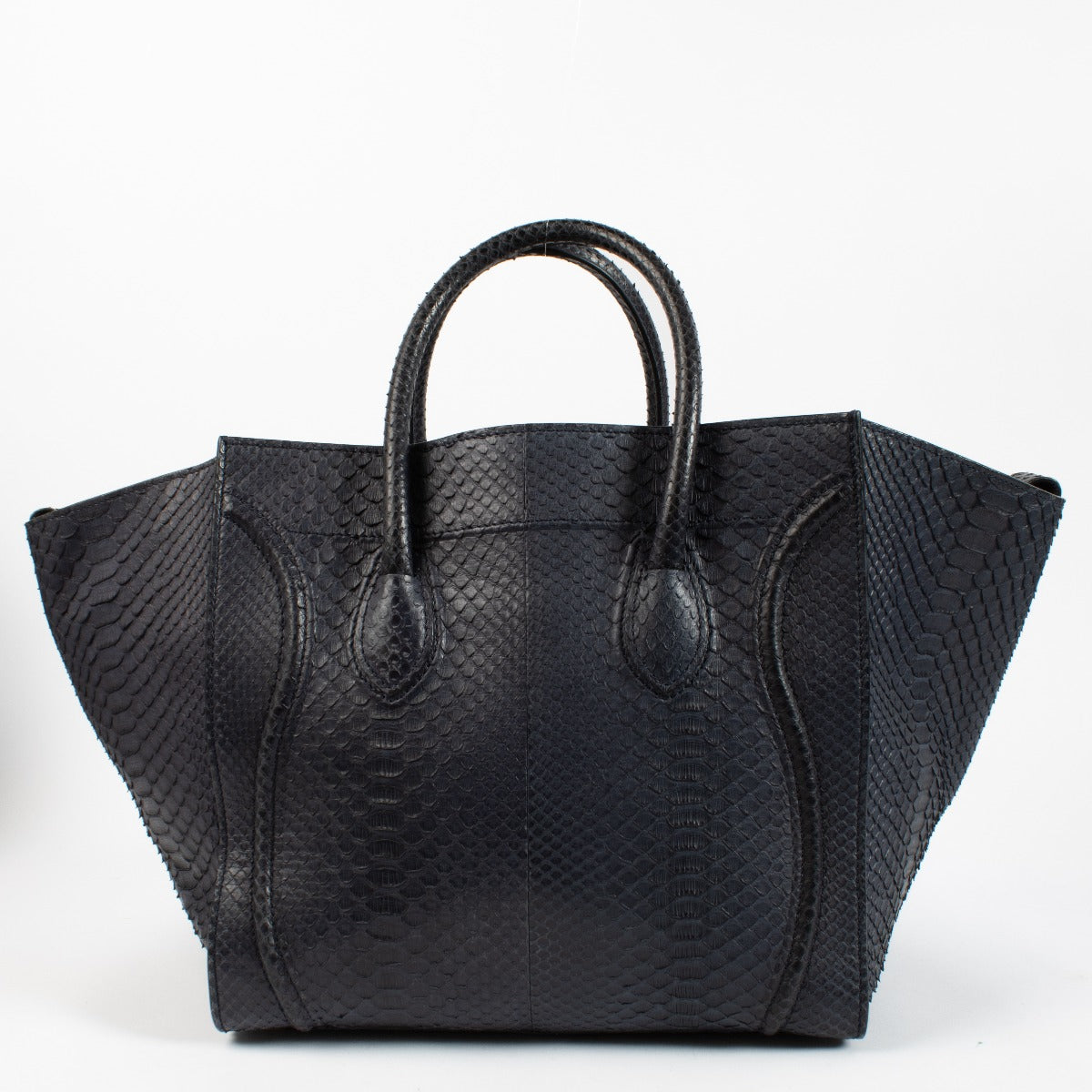 shop 100% authentic second hand Celine Blue Python Luggage Top Handle Bag on Labellov.com
