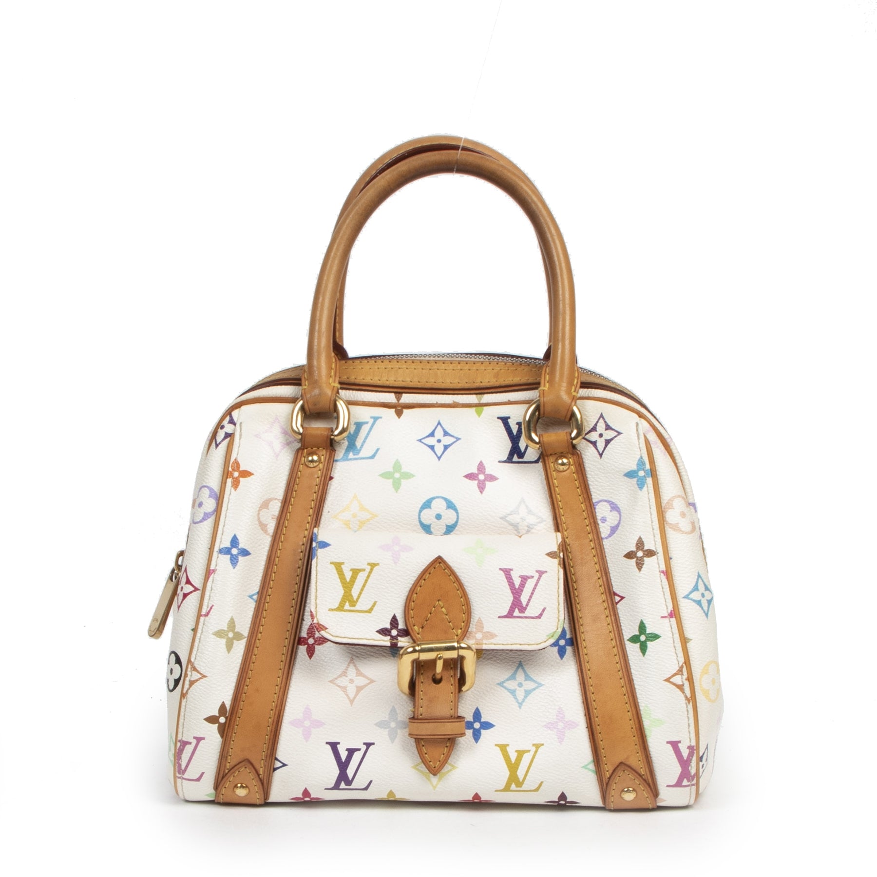 Authentieke Tweedehands Louis Vuitton Priscilla White Multicolore Monogram Handbag juiste prijs veilig online shopping luxe merken webshop winkelen Antwerpen België mode fashion