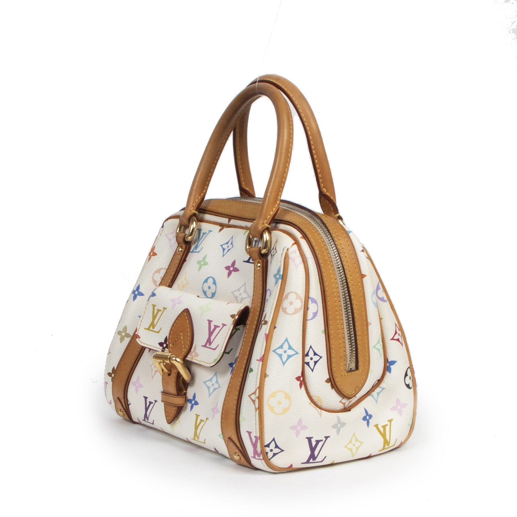 Authentieke Tweedehands Louis Vuitton Priscilla White Multicolore Monogram Handbag juiste prijs veilig online shopping luxe merken webshop winkelen Antwerpen België mode fashion