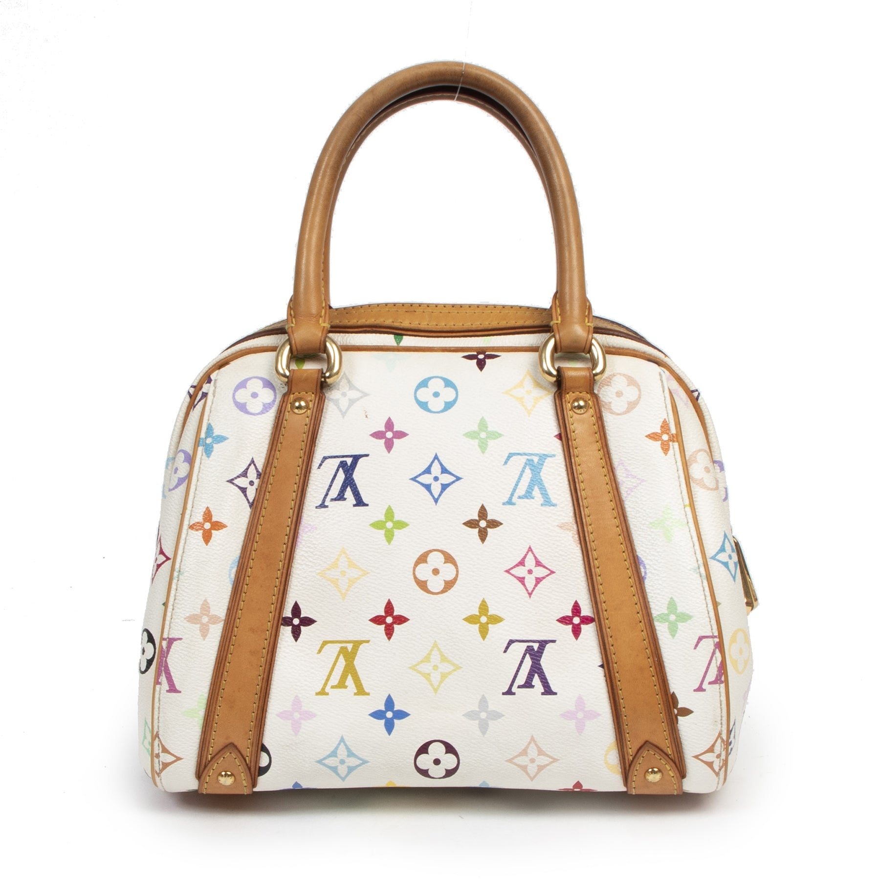 Authentic secondhand Louis Vuitton Priscilla White Multicolore Monogram Handbag designer bags fashion luxury vintage webshop safe secure online shopping