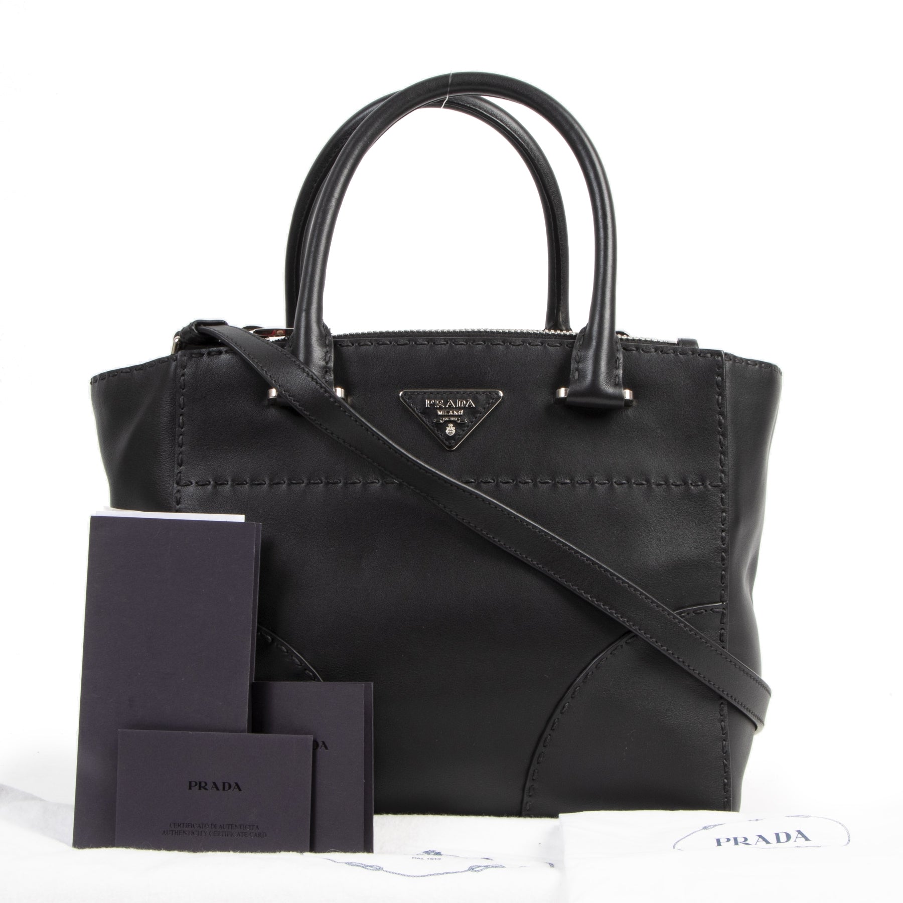 Prada City Calfskin Leather Bag