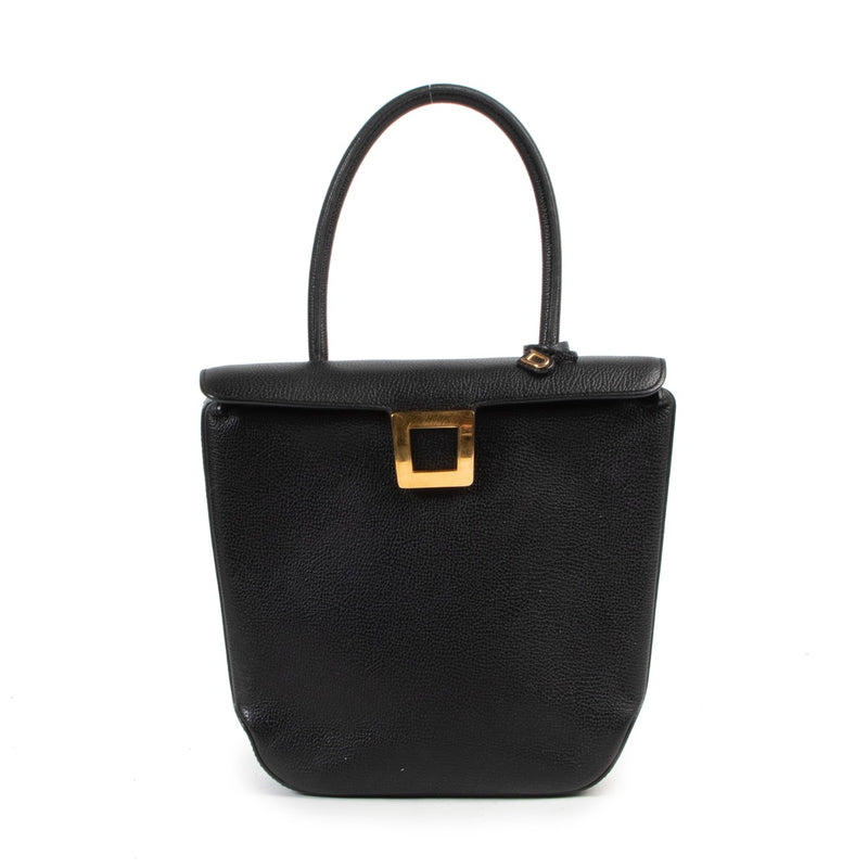 Shop safe online this authentic second hand Delvaux black top handle bag.