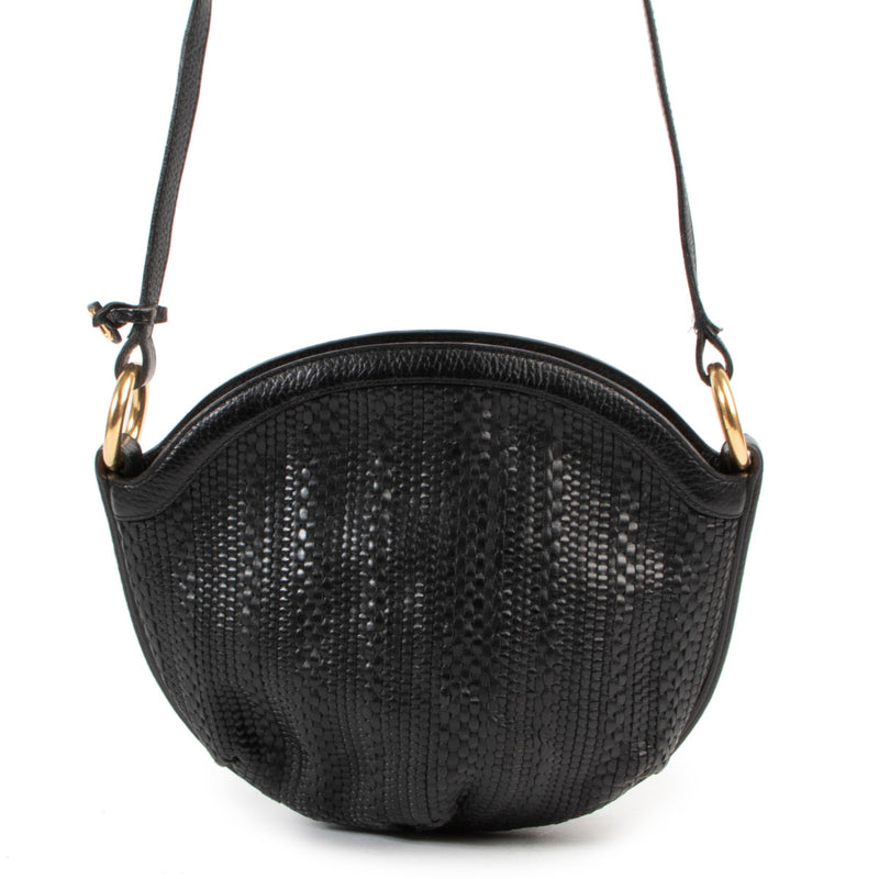 Delvaux Black Toile De Cuire Shoulder Bag