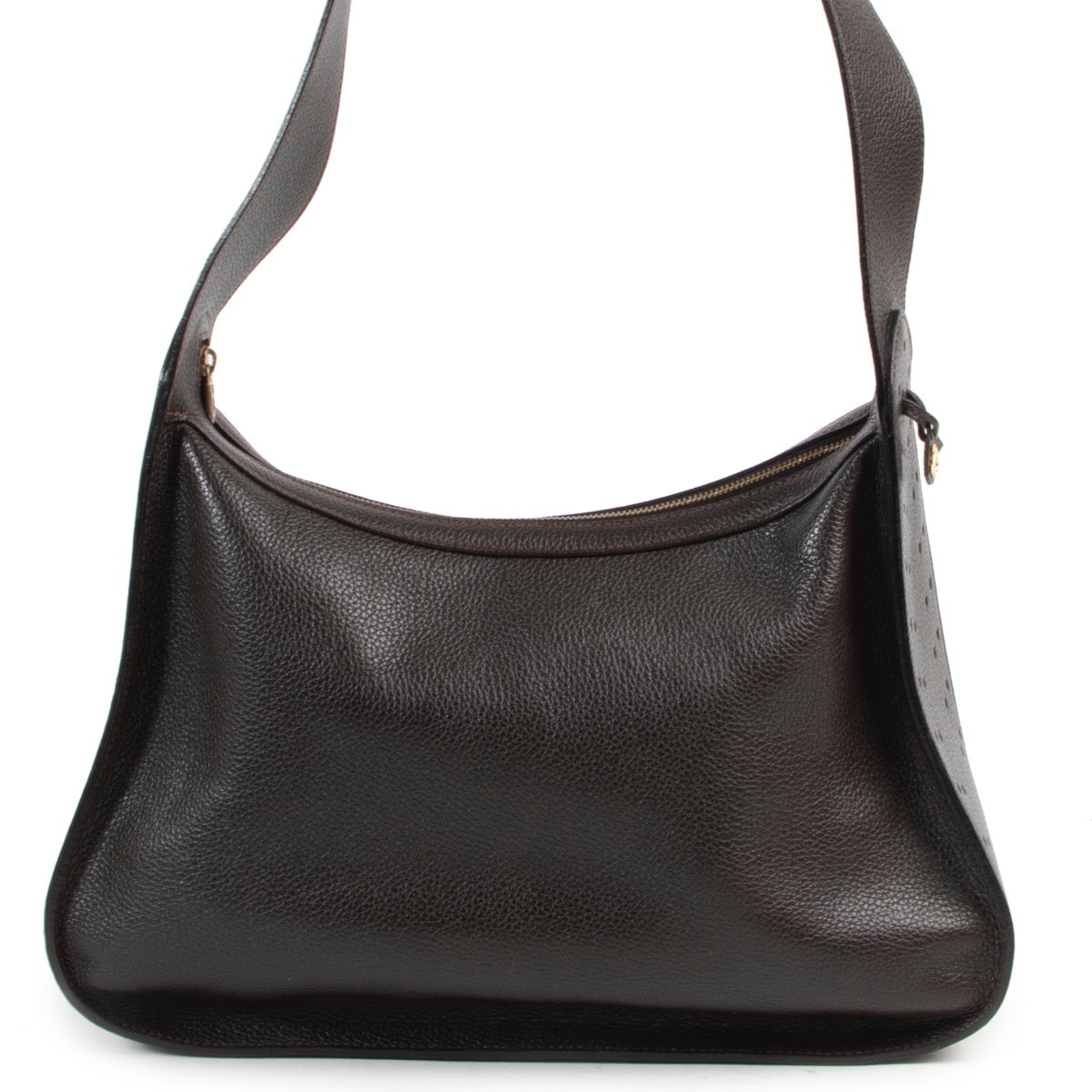 Koop authentieke tweedehands Delvaux bruin lederen handtas met juiste prijs.