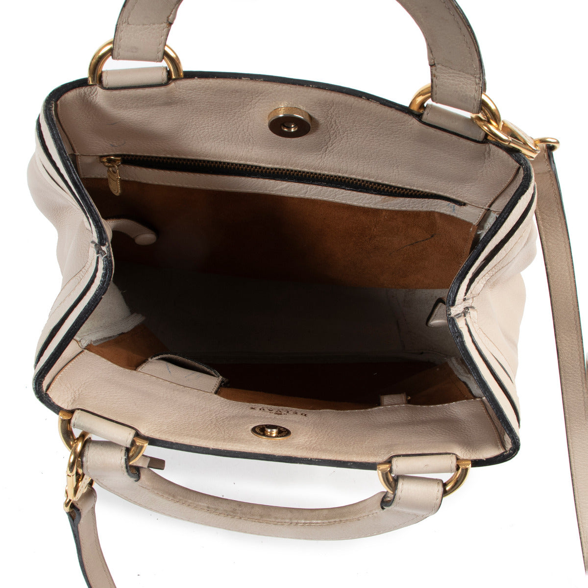 Delvaux Cream Roseau Shoulder Bag