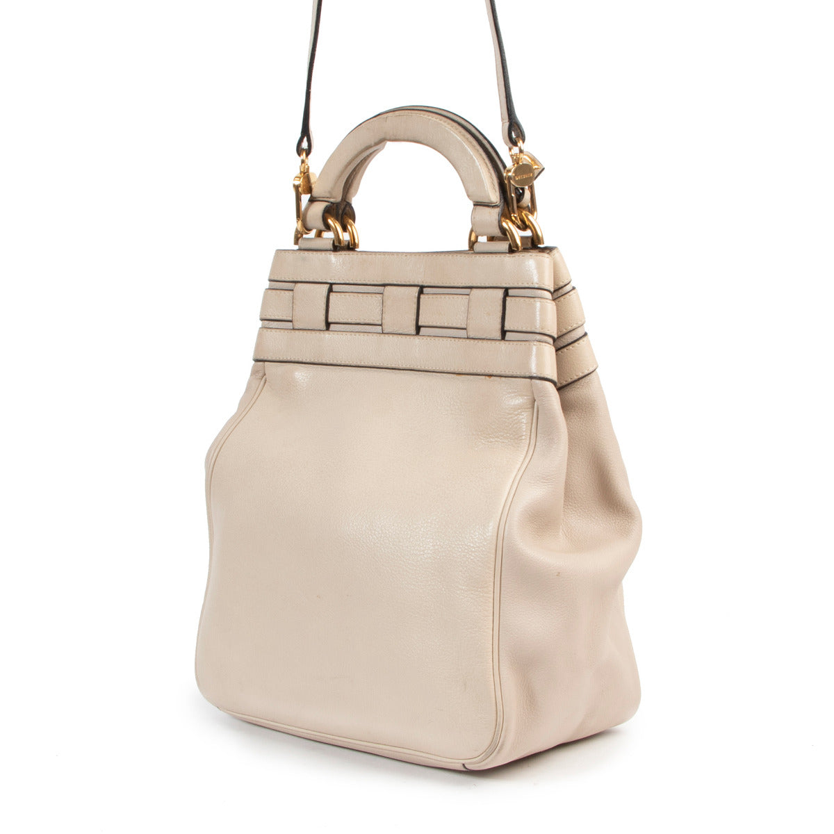 Delvaux Cream Roseau Shoulder Bag
