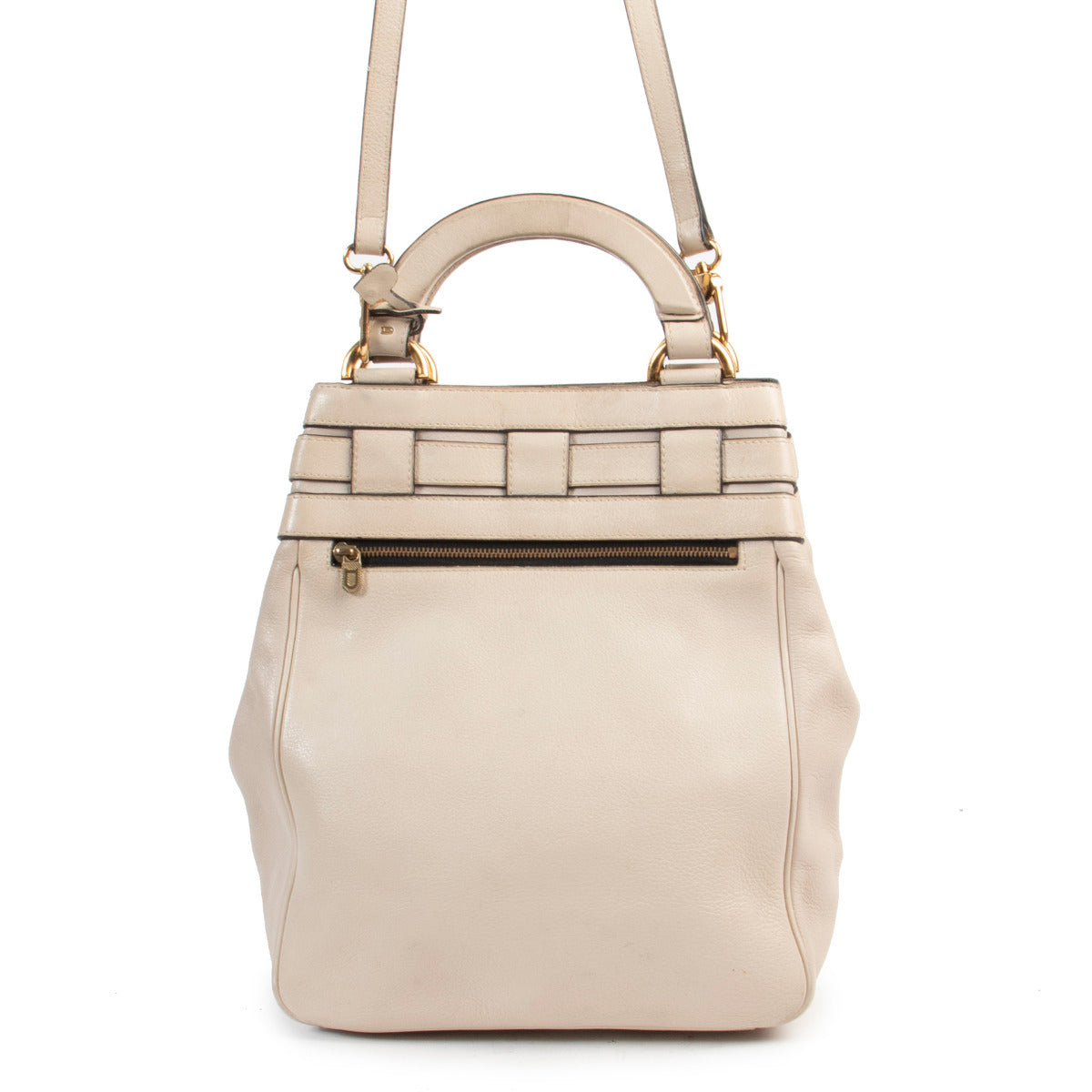 Delvaux Cream Roseau Shoulder Bag