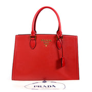 Prada 1BA228 Fuoco Red Saffiano Leather Handbag