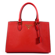 Prada 1BA228 Fuoco Red Saffiano Leather Handbag