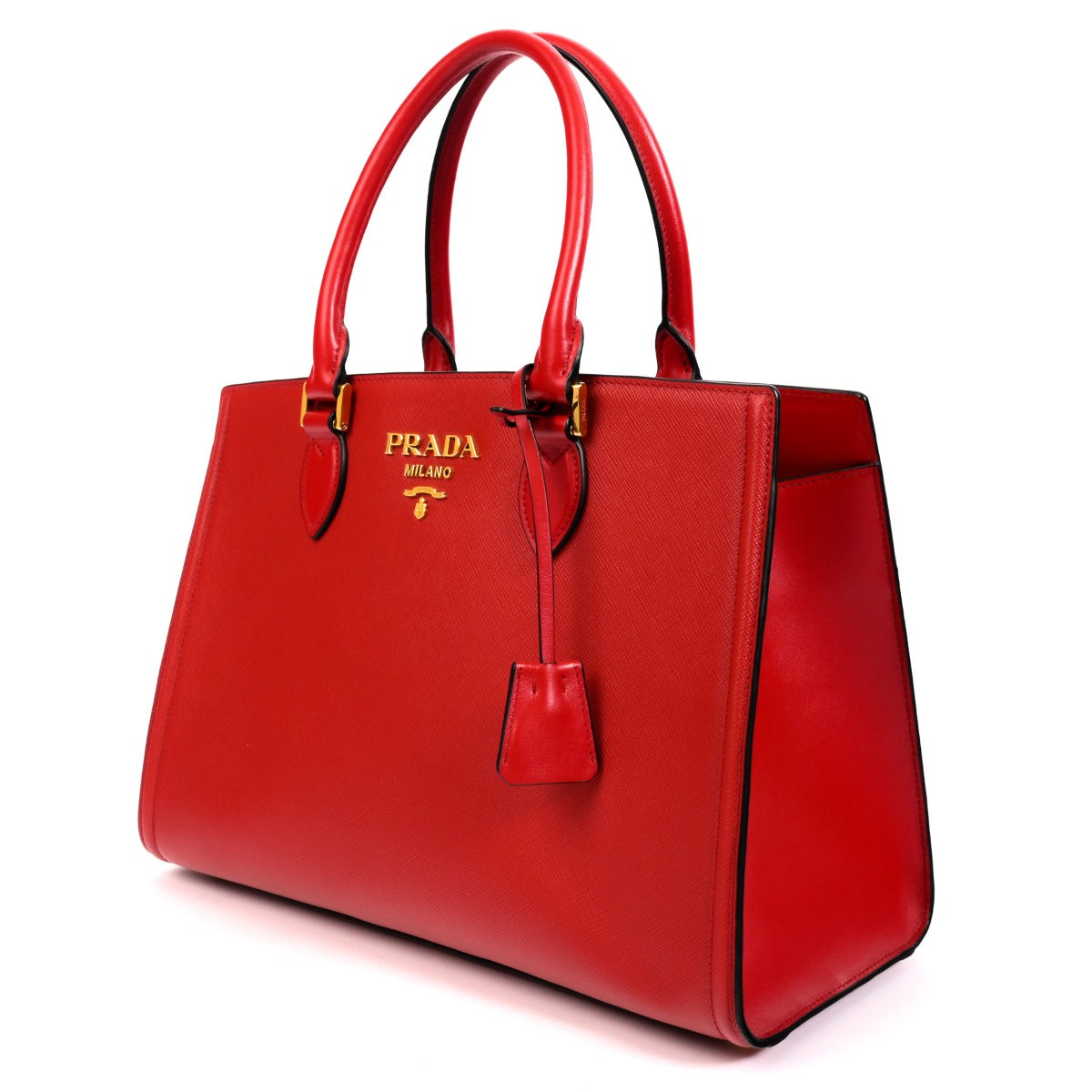 Prada Fuoco Red Saffiano Leather Handbag