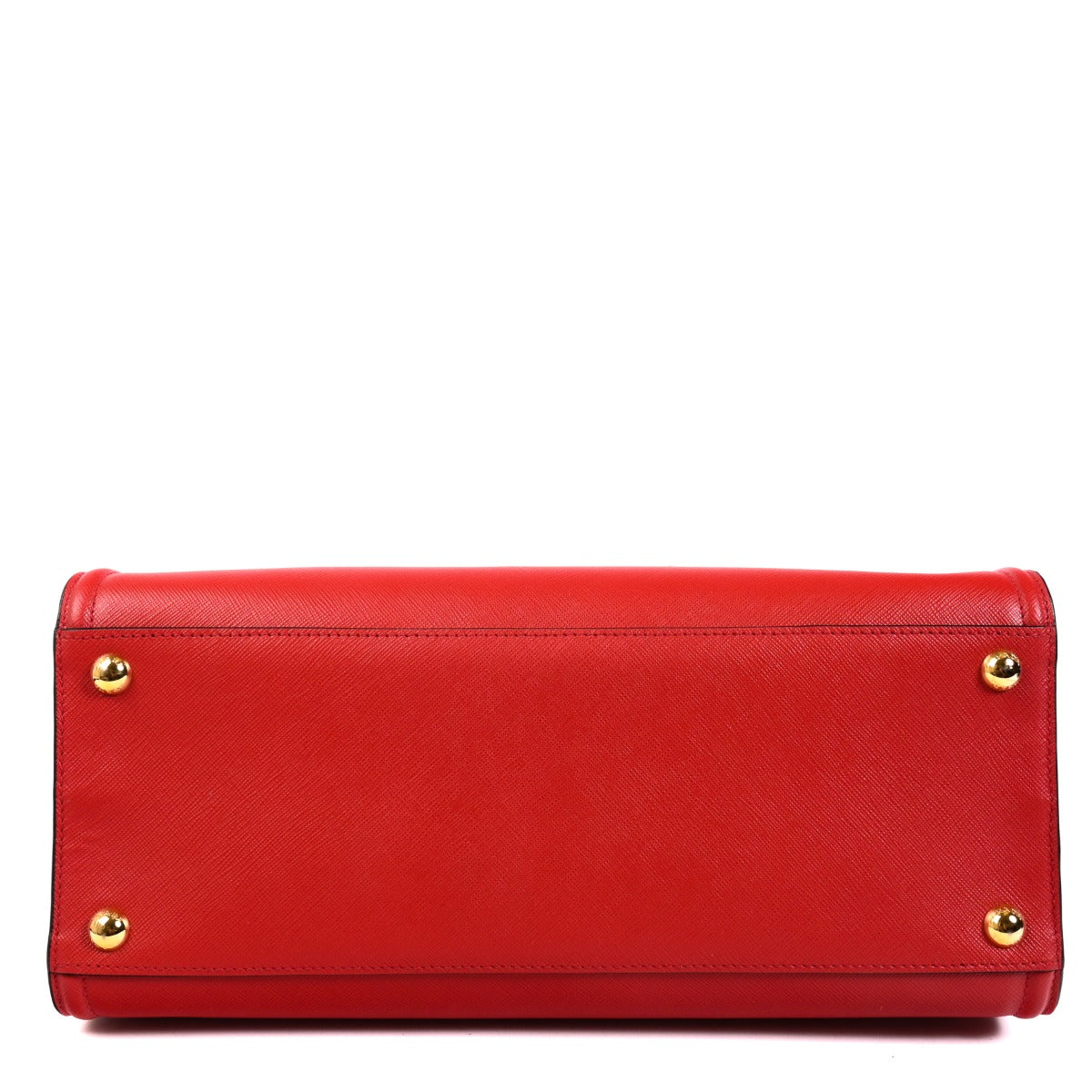 Sac à main Prada en cuir Saffiano rouge Fuoco