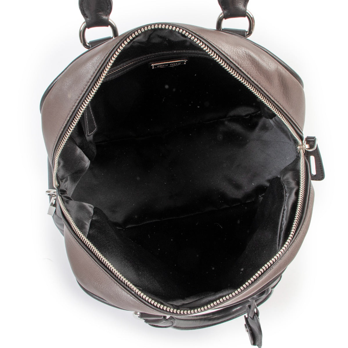 Shop authentic second hand designer vintage luxury Miu Miu Bicolour Cut-out Bowler Bag at Labellov