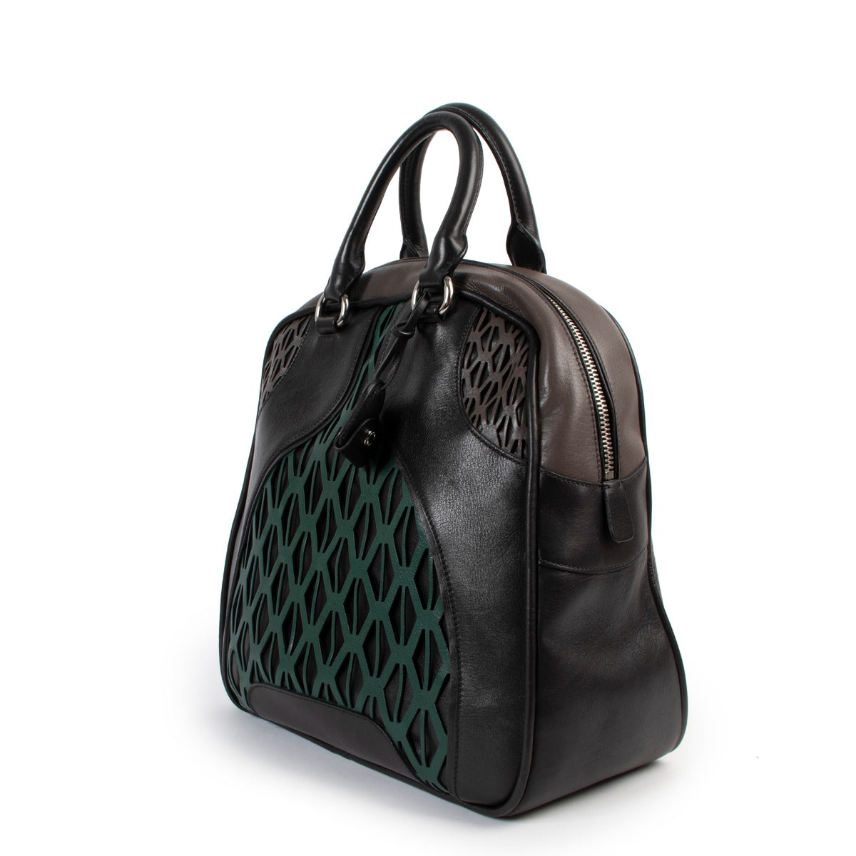 Shop authentic second hand designer vintage luxury Miu Miu Bicolour Cut-out Bowler Bag at Labellov