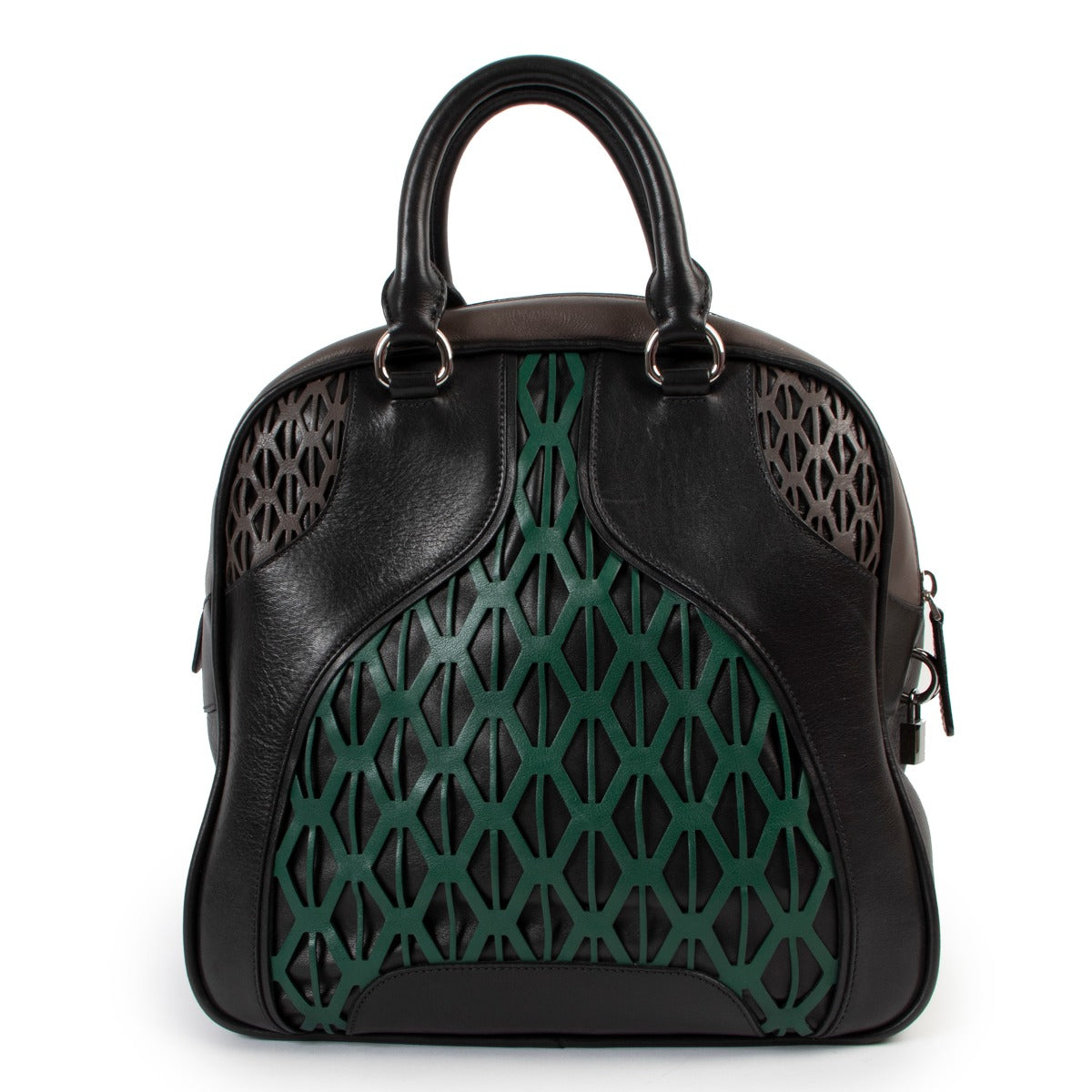 Shop authentic second hand designer vintage luxury Miu Miu Bicolour Cut-out Bowler Bag at Labellov