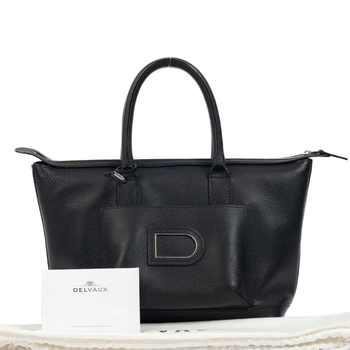 Clandestine Trotteur Black Leather Bag by Delvaux