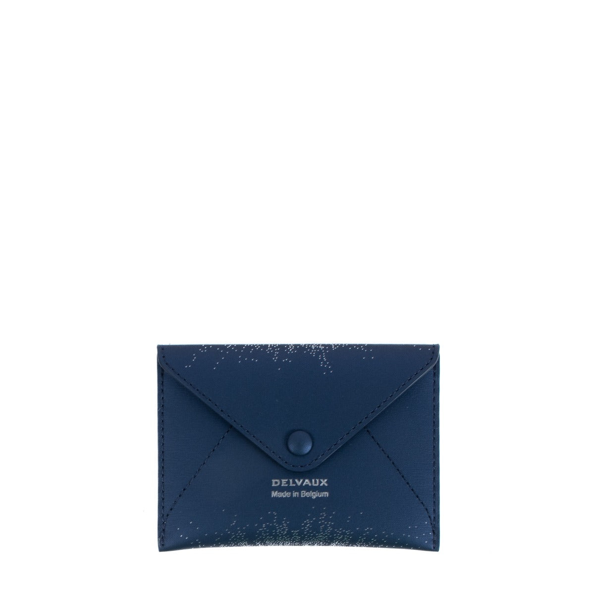 Delvaux Message S Chaine Cosmo Satin Navy Card Holder with Chain